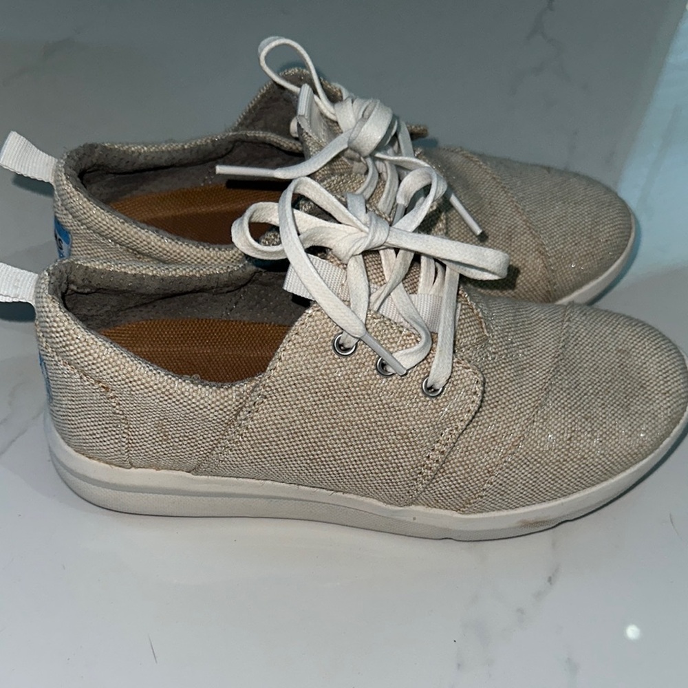 TOMS Del Rey Shoe-Natural Metallic Linen